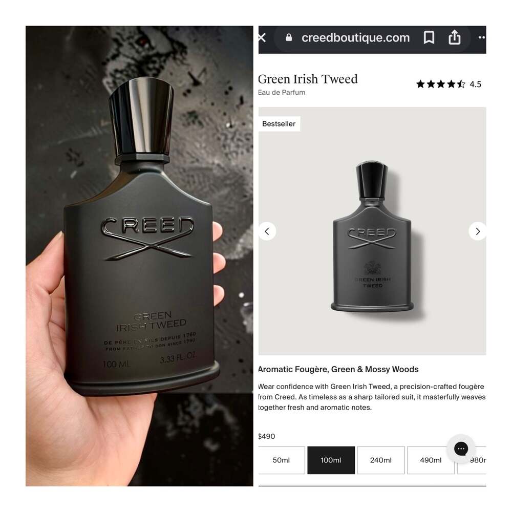 Creed Green Irish Tweed Eau de Parfum 100ml 3.3 fl. oz. NIB. MSRP $490!